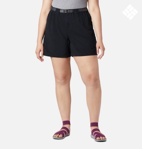 Women's Columbia Sandy River Cargo Shorts Black | Plus Size CA-J13C4